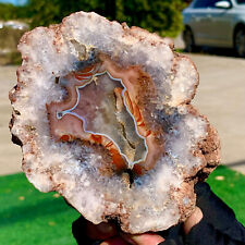 1.7LBNatural Warring States Red Agate Thick Slice Crystal Museum level /Moroccan picture