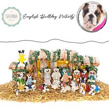 SAVANNASHOPS Dog Nativity English Bulldog Gifts - Nativity Sets - Dog Lover Gift picture