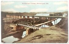 Postcard Old Ferry Bridge New Bridge Williamsport Maryland Potomac River VTG MD picture