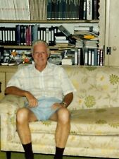 1V Photograph Handsome Happy Smiling Old Man Shorts Black Socks 1992 Portrait  picture