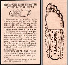 Electric Foot Rheumatism /Kidney Cure ELECTROPODES Lima OH Advertising Post Card picture