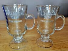 2 Vintage Tullamore Dew Irish Coffee Whiskey Glasses Square Etched w/ Recipe  picture