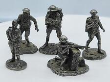 5 Pewter Soldiers 1918 WW1 Very High Detail 1.5 to 2