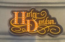 HARLEY DAVIDSON SMALL STUDDED ORANGE SHINY PATCH MEDIUM SIZE 7X4 INCH SEW ON picture