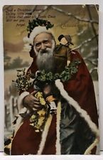 Father Christmas Old World Santa Claus Toys Dolls Posted Dec 25 Postcard F15 picture