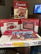 Lot Of 4 Campbell’s Soup Collectors Puzzles 2 Unopened picture