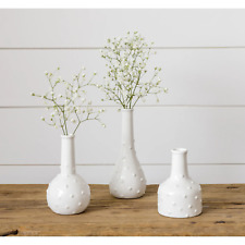 Set of 3 Dottie White Bud Vases picture