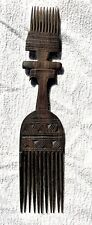 Vintage Hand Carved African Wooden Comb Tuareg Early 20th Century picture