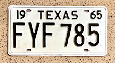 1965 TEXAS license plate–65% ORIGINAL vintage antique old Lone Star auto tag picture