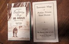 Vintage Sightseeing Map Of Los Angeles & Souvenir Map Motion Picture Stars Homes picture