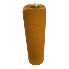 Starbucks Matte Mustard Yellow Soft Touch Cold Brew SS Tumbler New picture