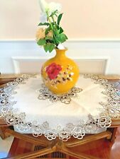 Round Lace Table Cloth Floral embroidered 1 Pc, 36 inches picture