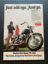 Vintage 1973 Harley-Davidson FX-1200 Motorcycle Print Ad picture
