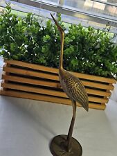 Vintage Solid  Brass Crane/Stork/Heron picture
