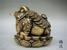 China Brass handmade Animal Cicada lotus Wealth Toad Money Statue picture