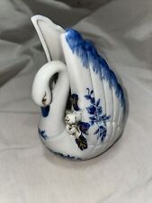 Brinns Vintage blue and white  Gold rose Swan Planter Vase picture