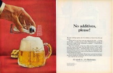 1965 BUDWEISER ANHEUSER-BUSCH Beer Lager No Additives Salt Vintage 2 Pg Print Ad picture