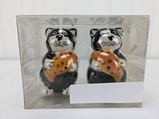 Black & White Cat Salt and Pepper Shakers Holding Fish Walmart New in Package picture