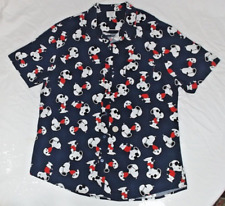 PEANUTS  SNOOPY JOE COOL MENS 2XL SHORT SLEEVE BUTTON UP & POCKET CAMP SHIRT picture