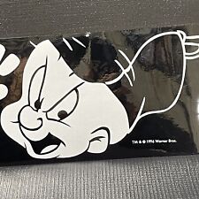 Vintage 1996 Warner Bros Looney Tunes Elmer Fudd Vinyl Decal I WUV HUNTING 61” picture