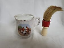Antique Victorian Mustache Cup with Hunt Scene And Brush picture