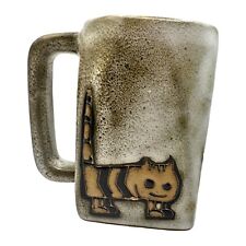 Designs By Mara Stoneware Cats Handmade Mexican Art Signed Mug picture