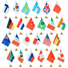 Set of 24 Small International Country Flags of the World on Stand for Desk 8x6in picture