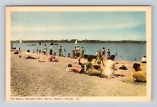 Sarnia Ontario-Canada, Beach, Canatara Park, Antique, Vintage Souvenir Postcard picture
