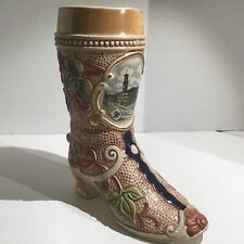 Vintage Gerz Wachmann 6-1/4” Ceramic Pottery Beer Boot Vase Decor picture