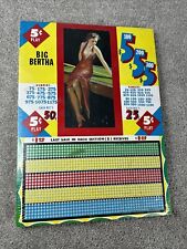 Vintage Foil Pool Table Girl 5 cent Thick Punch Board Gambling NEW Sealed picture