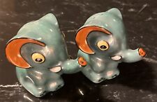 Vintage Japanese Ceramic Salt And Pepper Shakers Elephants Pre Owned  picture