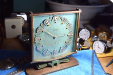 RARE SWISS LE COULTRE CLOCK, AMAZING NATURAL GREEN PATINA DIAL picture