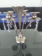 Vintage candle holder candelabra-Studio Silversmiths with hanging crystals picture