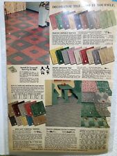 1955 MCM Flooring Color Examples Asphalt Kentile Sandran Linoleum Catalog Page picture