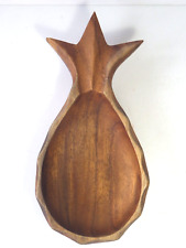 Vintage Monkey Pod Pineapple Shaped Wood Bowl Handcrafted in Philippines 11