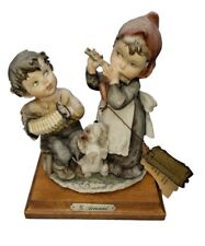 G.Armani Capodimonte Florence Statuette Porcelain Boy and Girl Playing Music picture