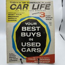 JULY 1957 CAR LIFE MAGAZINE, USED CARS, '58 CHEVY, DESOTO FIRESWEEP, VW MICROBUS picture