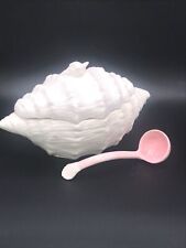 Vintage 1982 Conch Shell Soup Tureen Signed Amalia Lid Ladle picture