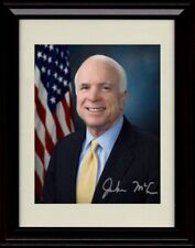 Unframed John McCain Autograph Promo Print - Senate Photo with Flag - Portrait picture