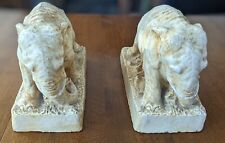 Antique Northwestern Terra Cotta Co. Glazed Charging Elephant Solid Heavy RARE picture
