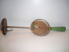 Vintage WHIPPIT Cream & Egg Whip Duro Metal Products Chicago Green Wood Handle picture