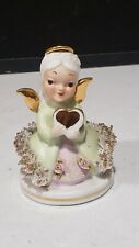 Vintage HTF Napco February  Angel Holding Gold Heart MINT picture