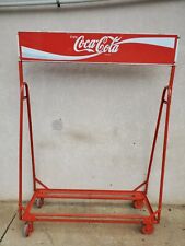  Vintage Drink Coca Cola Metal Sign Rolling Cart Case 12 pack display A picture