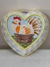 Ceramic Heart Shaped Mold Chicken Basket Painted Glazed picture