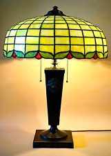 Rare Antique Benedict Studio 1905 Handel Era Copper leaded Glass Shade Lion Lamp picture