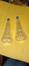 Vintage Irice Salt and Pepper Shaker Set Tall Clear Glass 6.5