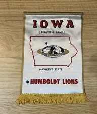 Vintage Lions Club International Banner Flag Iowa Humboldt Hawkeye State picture