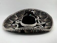 Pigalle Salazar - Mexican Sombrero Mariachi Hat - Black Silver Sequin - USED picture