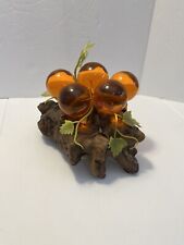 Vintage 1960's Amber/Yellow Large Lucite Grapes on Driftwood picture
