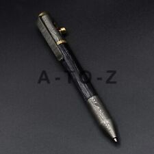 Custom Handmade Antique Damascus Steel & Wood Ballpoint Pen - Metal Writing Pen picture